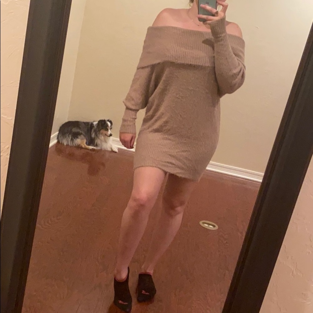 Soft Brown Sweater Dress